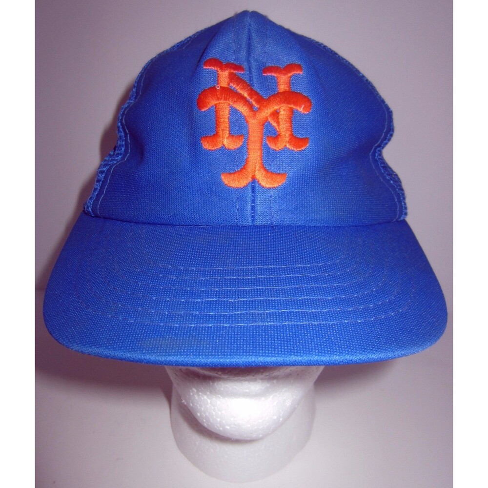 Vintage Youth New York Mets Embroidered Trucker Hat Cap - Mesh Back - Snap Back